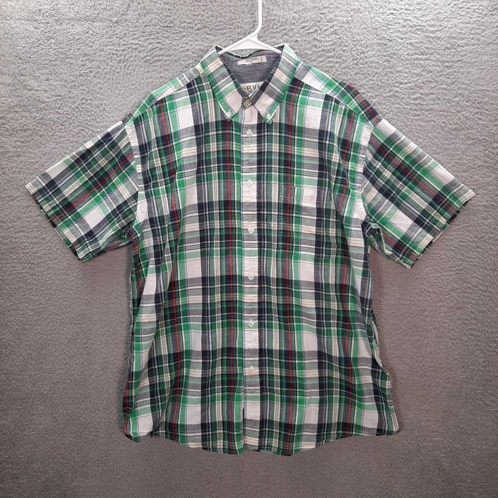 Orvis Shirt Adult Extra Large Green Plaid Workwear Outdoors Camping Fishing Mens